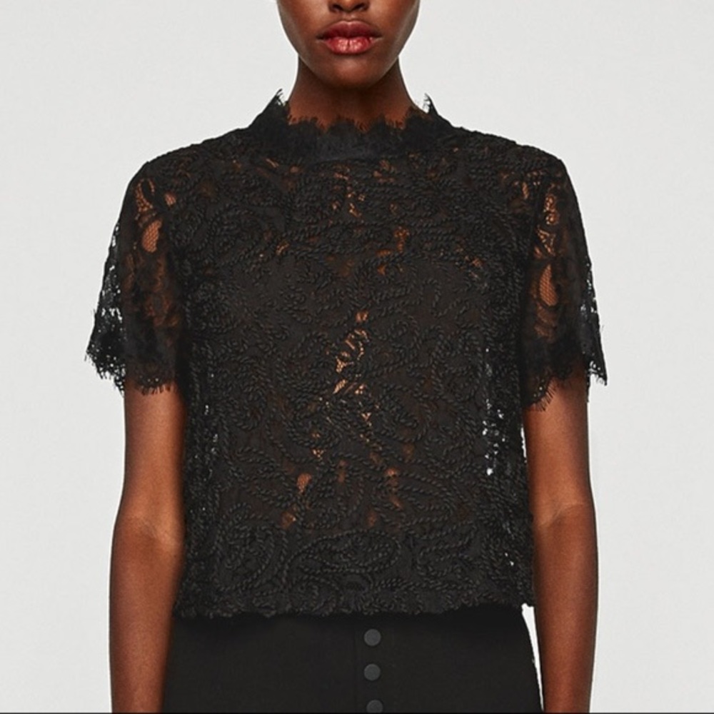 Zara black lace top